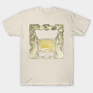 Art Nouveau border with sunrise T-Shirt